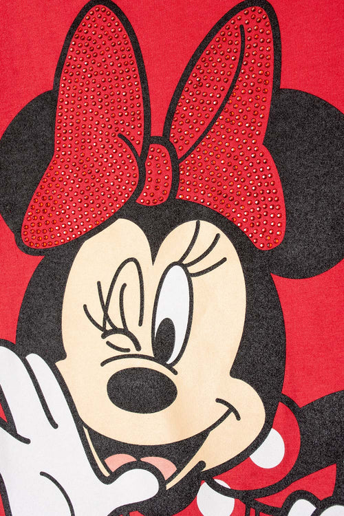 Card slide image -  CAMISETA DE MINNIE MOUSE MANGA CORTA ROJO PARA NIÑA