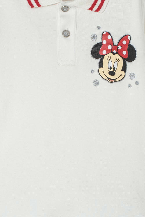 Card slide image -  CAMISETA TIPO POLO DE MINNIE MOUSE MARFIL PARA NIÑA