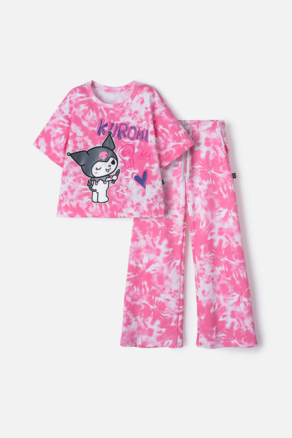  CONJUNTO DE KUROMI ROSADO CON PANTALÓN LARGO PARA NIÑA