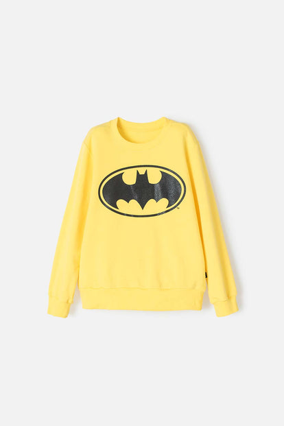  BUZO DE BATMAN CERRADO AMARILLO PARA NIÑO