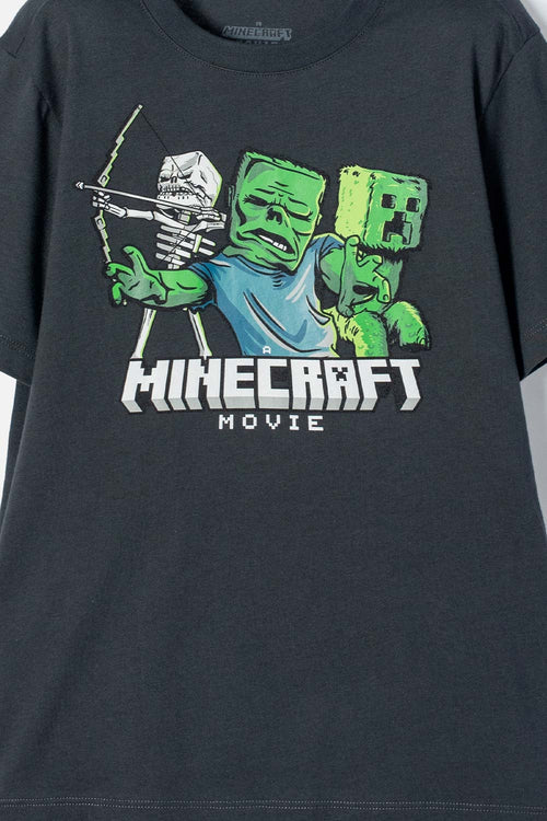Card slide image -  CAMISETA DE MINECRAFT MANGA CORTA GRIS PARA NIÑO