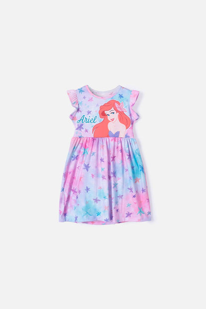  VESTIDO DE LA SIRENITA ESTAMPADO MULTICOLOR PARA NIÑA 2T A 5T