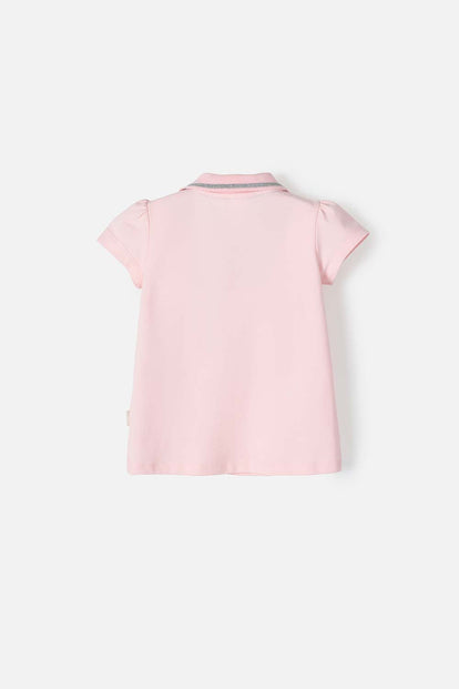  CAMISETA DE MINNIE MOUSE ROSADA TIPO POLO PARA NIÑA 2T A 5T