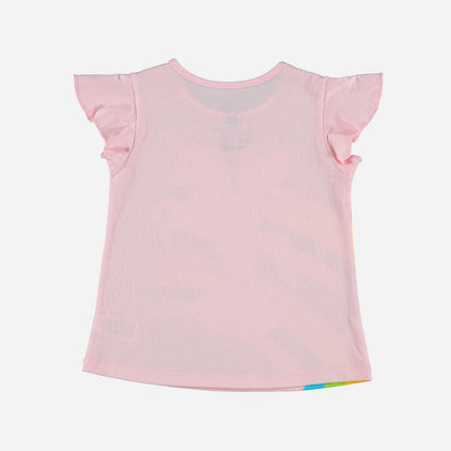  CAMISETA DE OSITOS CARIÑOSITOS MANGA CORTA  ROSADA PARA NIÑA 2T A 5T