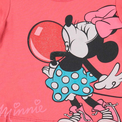  CAMISETA DE MINNIE CORAL MANGA CORTA PARA BEBÉ NIÑA