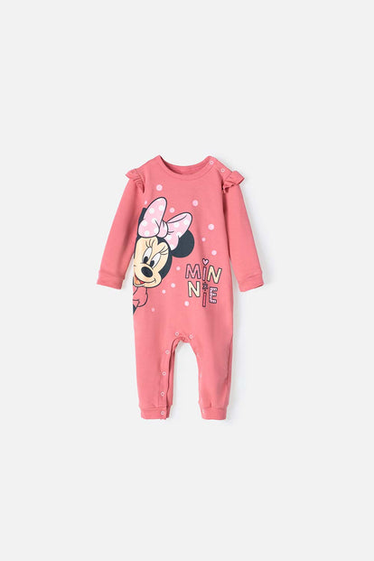  PIJAMA DE MINNIE MOUSE TIPO MAMELUCO ROSADA PARA BEBÉ NIÑA