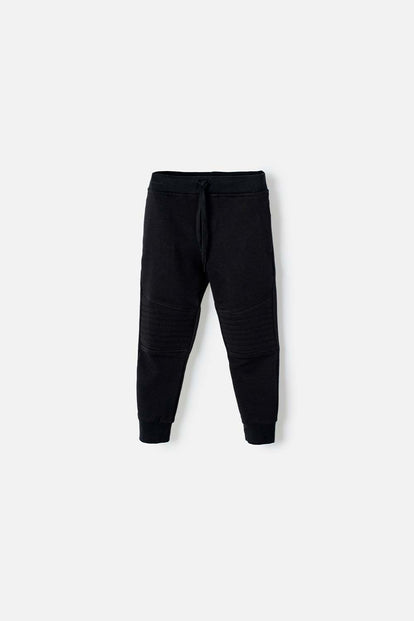  JOGGER DE LITTLEMIC CON CORDÓN NEGRO PARA NIÑO 2T A 5T