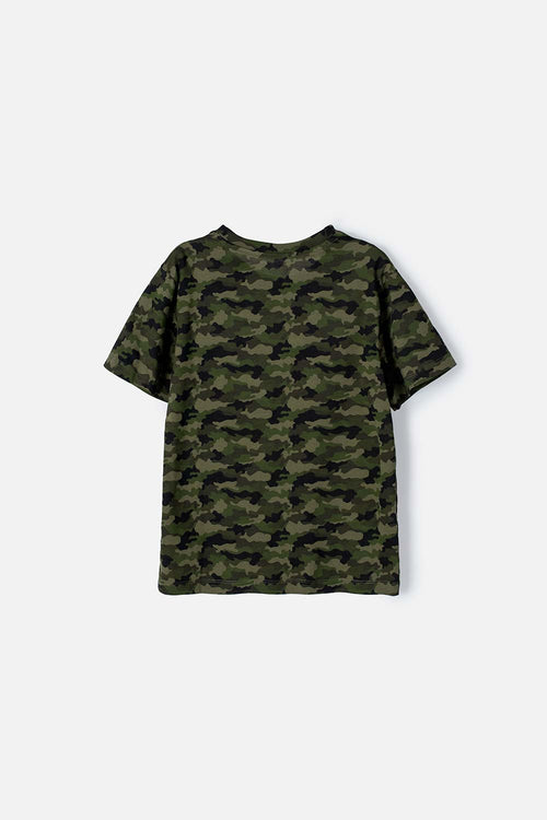 Card slide image -  CAMISETA MIC MANGA CORTA VERDE MILITAR PARA NIÑO