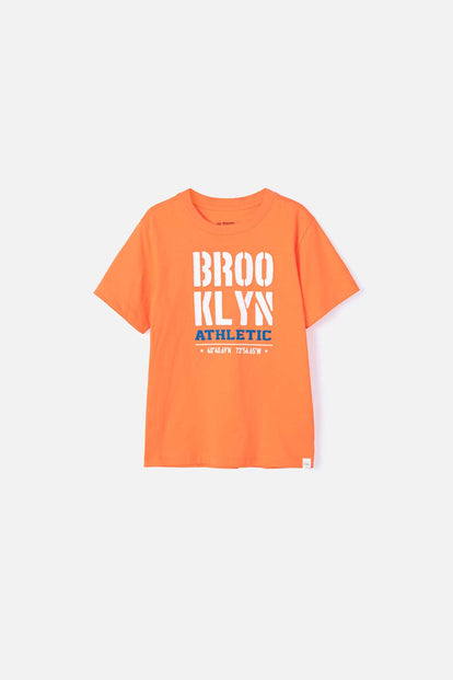  CAMISETA DE MIC MANGA CORTA NARANJA PARA NIÑO