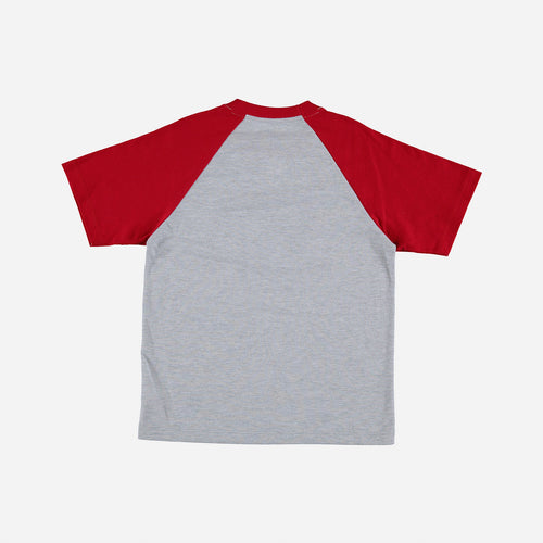 Card slide image -  CAMISETA DE MIC MANGA CORTA GRIS Y ROJA PARA NIÑO