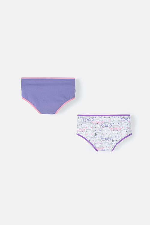 Card slide image -  PACK X2 PANTIES DE MIC MORADO Y BLANCO PARA NIÑA