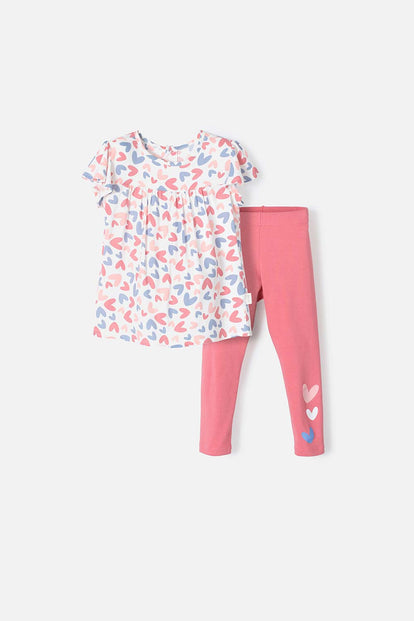  CONJUNTO DE LITTLE MIC BLANCO Y ROSA PARA NIÑA