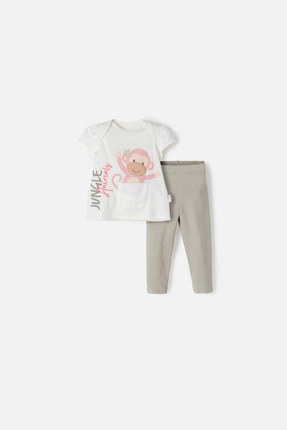  CONJUNTO DE LITTLEMIC CON PANTALÓN LARGO VERDE PARA BEBÉ NIÑA