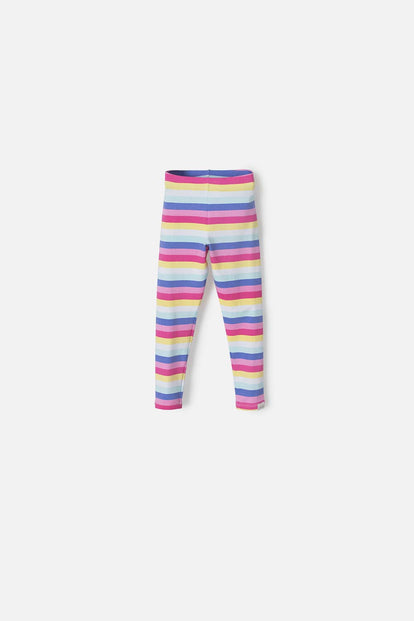  LEGGINGS LITTLEMIC MULTICOLOR CON ELÁSTICO PARA NIÑA 2T A 5T