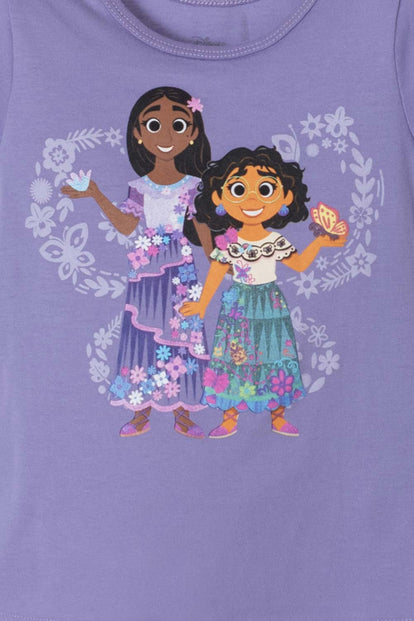  CAMISETA DE ENCANTO MANGA CORTA MORADA PARA NIÑA 2T A 5T