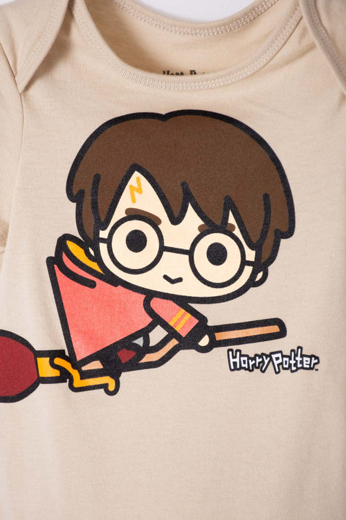 Card slide image -  CONJUNTO DE HARRY POTTER MANGA CORTA CAQUI PARA BEBÉ NIÑO