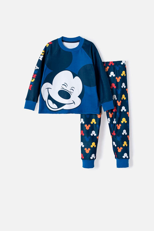 Card slide image -  PIJAMA DE MICKEY MOUSE DE PANTALÓN LARGO AZUL PARA NIÑO 2T A 5T