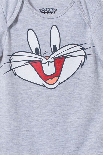  BODY DE BUGS BUNNY MANGA CORTA GRIS UNISEX PARA BEBÉ