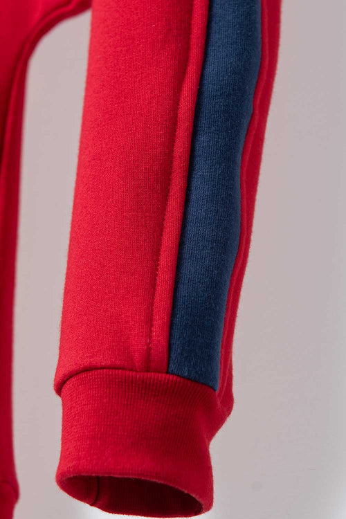 Card slide image -  CONJUNTO DE SUPERMAN CON PANTALÓN JOGGER AZUL Y ROJO PARA BEBÉ NIÑO