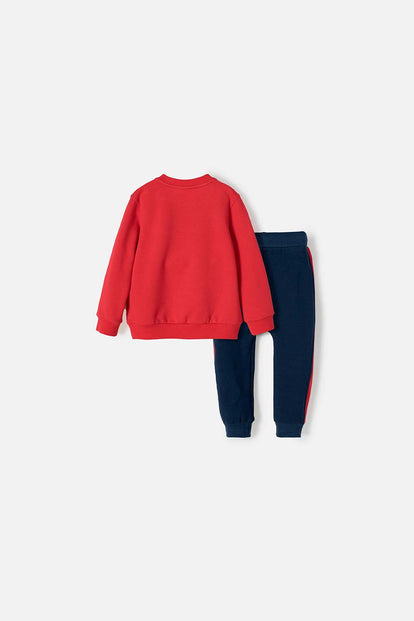  CONJUNTO DE MICKEY MOUSE CON PANTALÓN ROJO Y AZUL PARA BEBÉ NIÑO