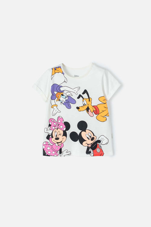 Card slide image -  CAMISETA DE MICKEY MOUSE MARFIL MANGA CORTA PARA NIÑA 2T A 5T