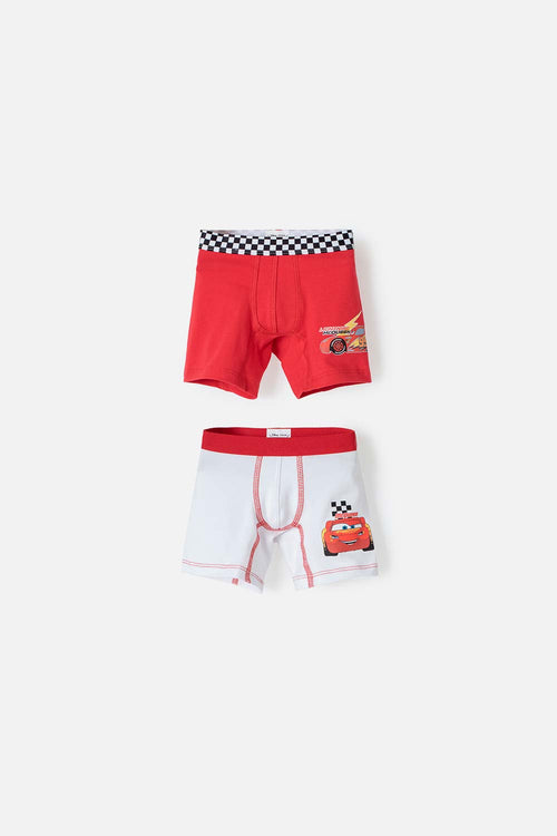 Card slide image -  PACK X2 BOXER DE CARS ROJO Y BLANCO PARA NIÑO 2T A 5T