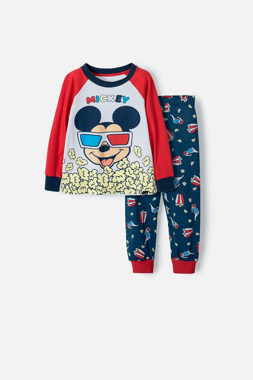 Card slide image -  PIJAMA DE MICKEY DE PANTALON LARGO MULTICOLOR PARA NIÑO 2T A 5T