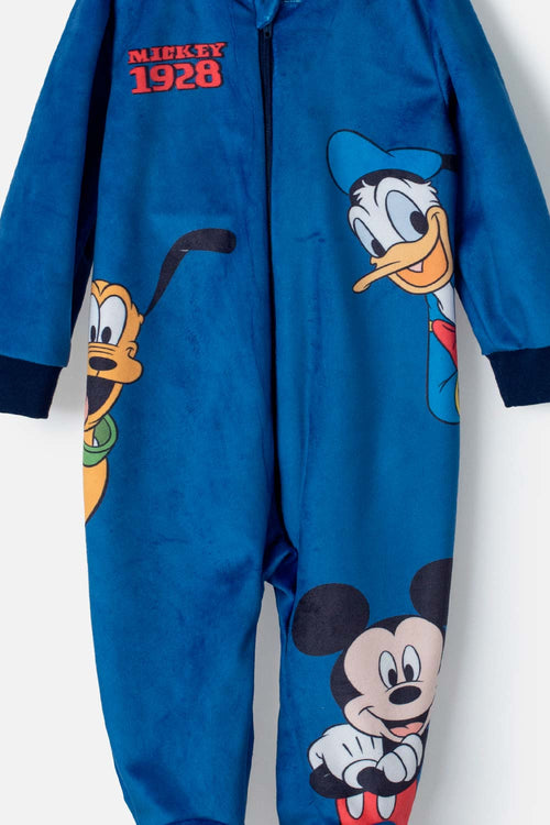 Card slide image -  PIJAMA DE MICKEY MOUSE TIPO MAMELUCO AZUL PARA BEBÉ NIÑO