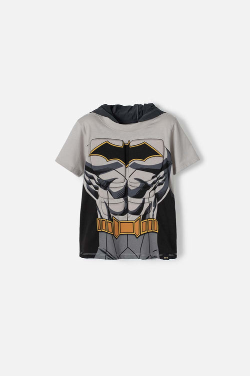 Card slide image -  CAMISETA DE BATMAN MANGA CORTA GRIS PARA NIÑO 2T A 5T