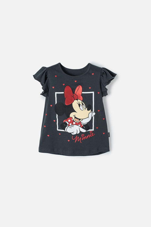 Card slide image -  CAMISETA DE MINNIE MOUSE MANGA CORTA GRIS PARA NIÑA 2T A 5T