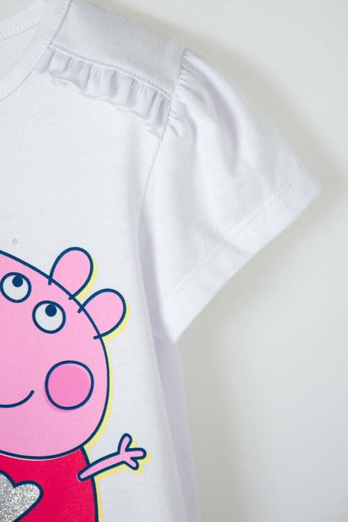 Card slide image -  CAMISETA DE PEPPA PIG MANGA CORTA BLANCO PARA NIÑA 2T A 5T