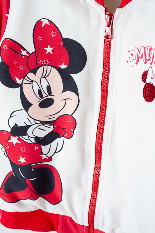 Card slide image -  CHAQUETA DE MINNIE MOUSE CON CIERRE MARFIL Y ROJO PARA NIÑA 2T A 5T