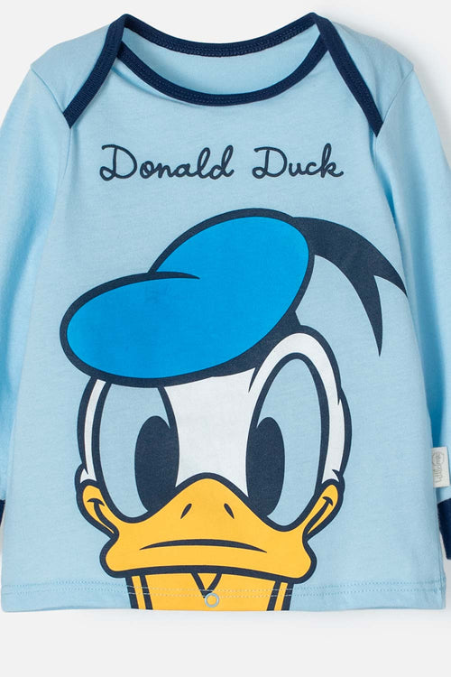 Card slide image -  PIJAMA PATO DONALD CON PANTALÓN LARGO AZUL PARA BEBÉ NIÑO