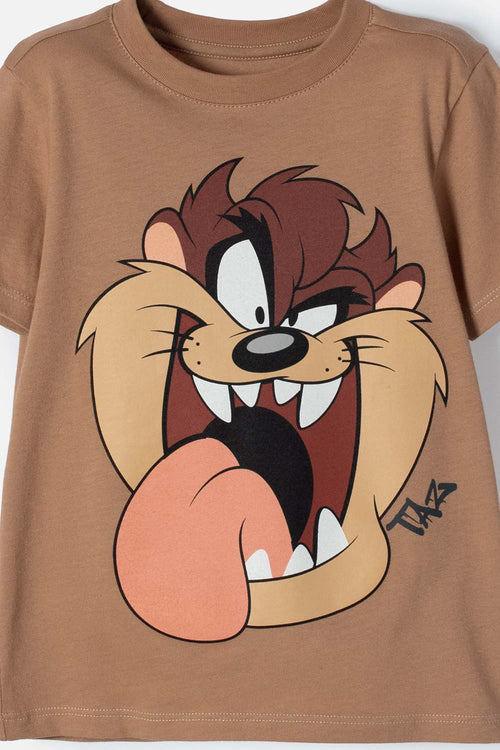Card slide image -  CAMISETA LOONEY TUNES MANGA CORTA CARAMELO PARA NIÑO 2T A 5T